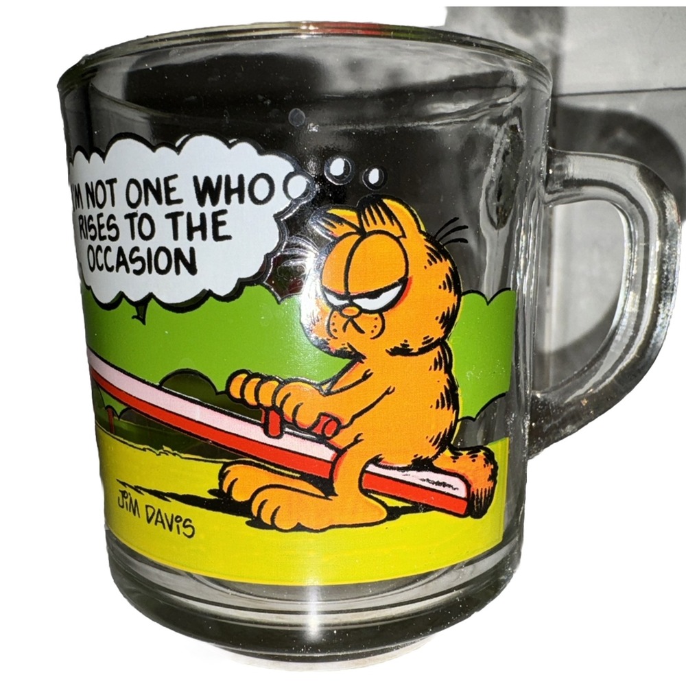 Vintage 1978 McDonald's Garfield Jim Davis‎ Comic Book Glass Coffee Mug